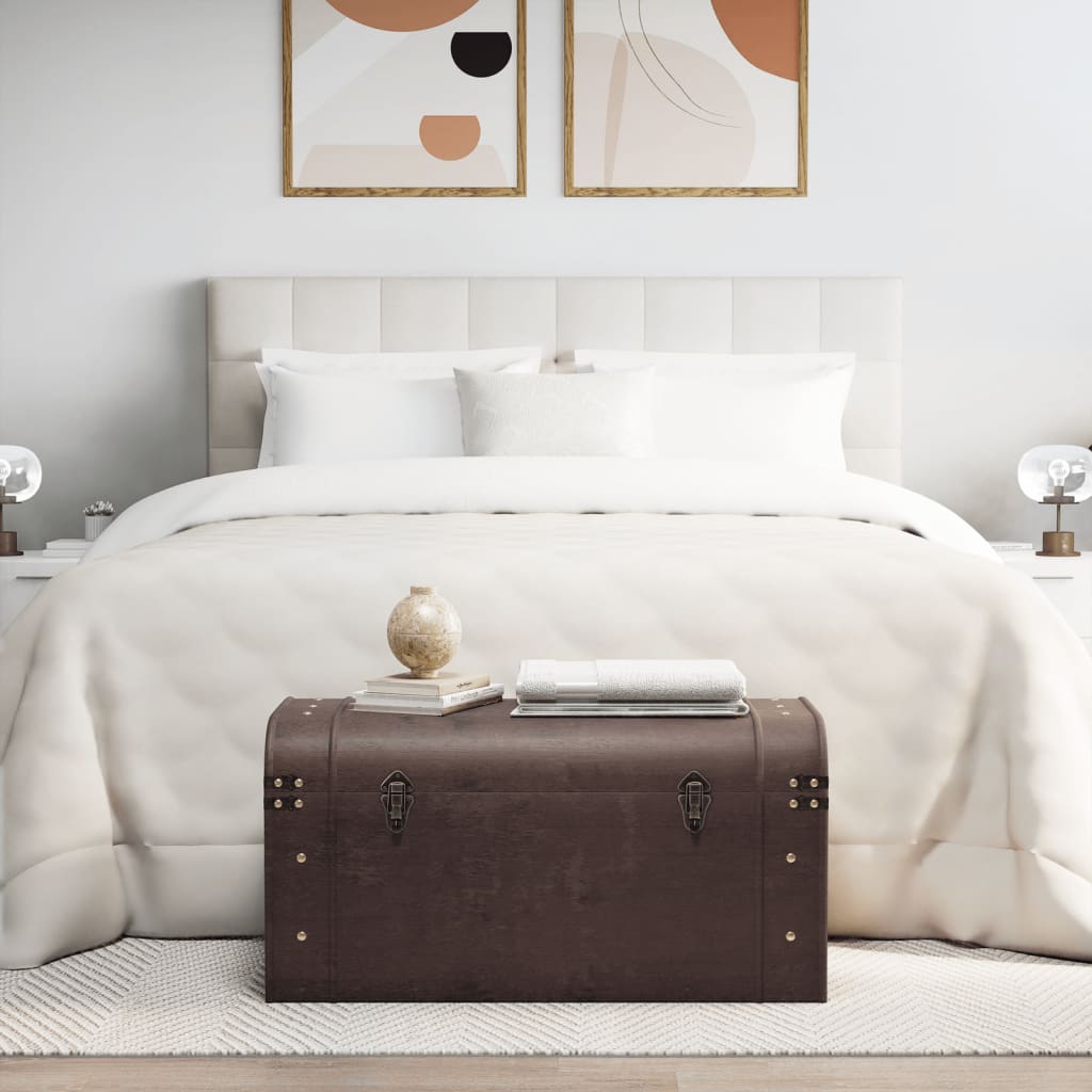 Coffre à trésors avec loquets marron foncé contreplaqué - XIOS