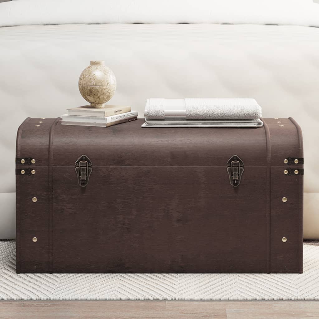 Coffre à trésors avec loquets marron foncé contreplaqué - XIOS