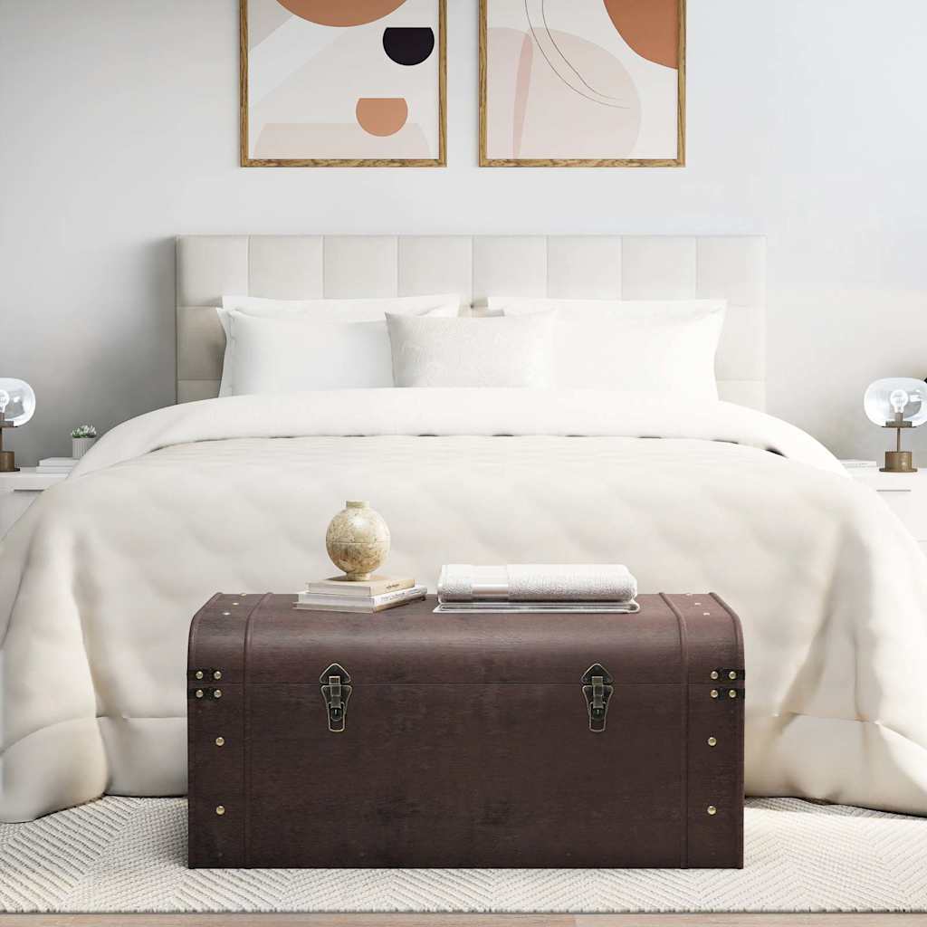 Coffre à trésors avec loquets marron foncé contreplaqué - XIOS