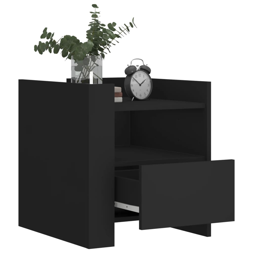 Table de chevet noir 45x50x50 cm bois d’ingénierie - XIOS