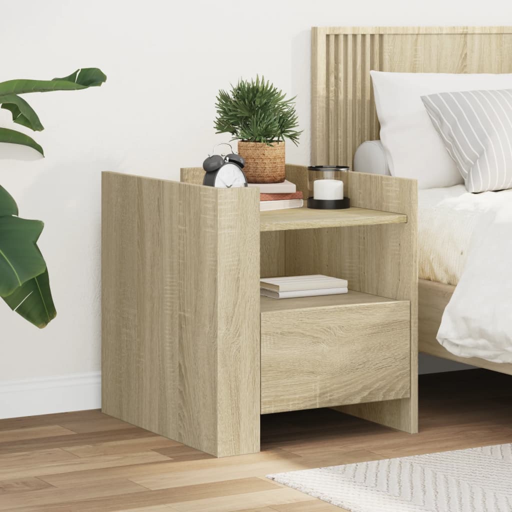 Table de chevet chêne sonoma 45x50x50 cm bois d’ingénierie - XIOS