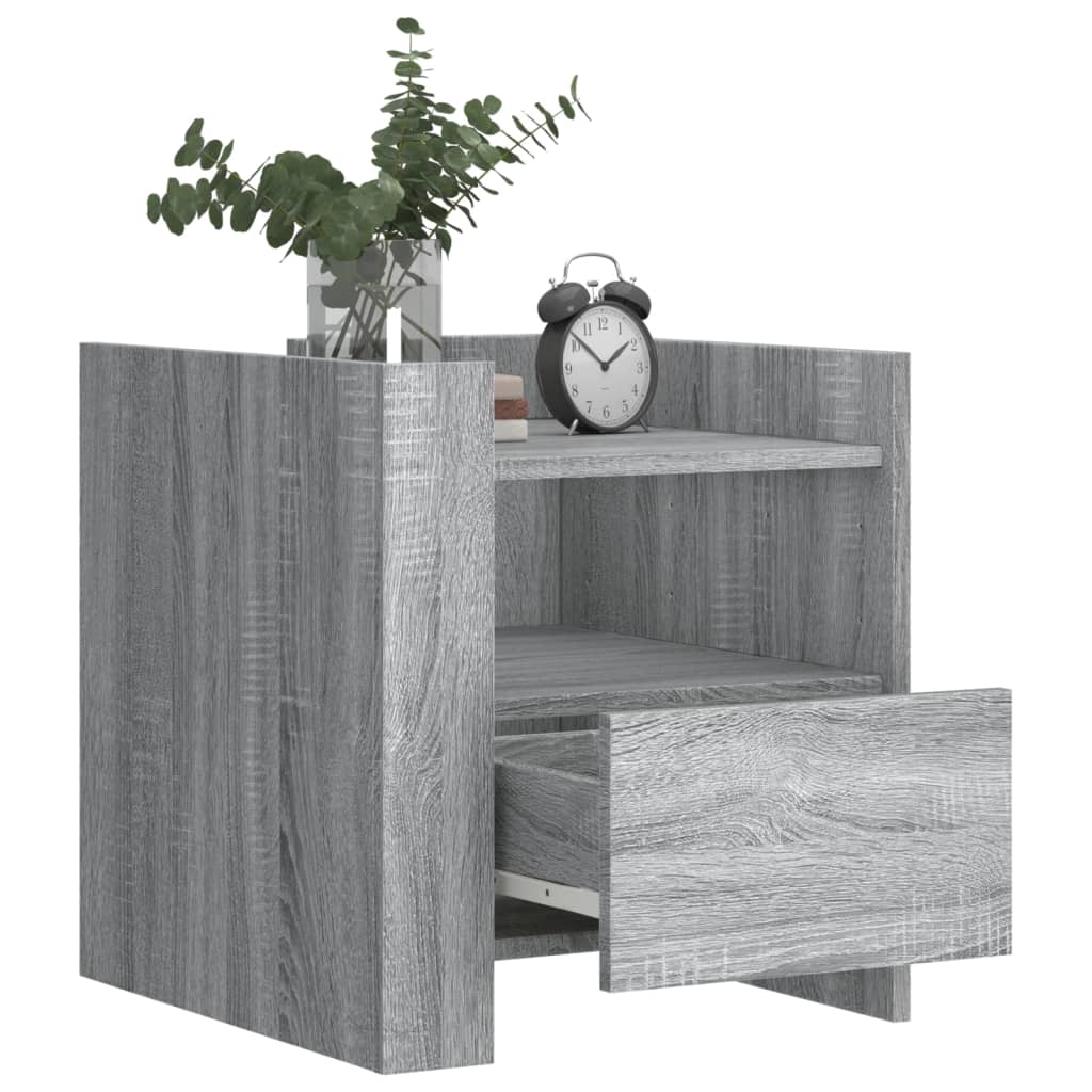 Table de chevet sonoma gris 45x50x50 cm bois d'ingénierie - XIOS