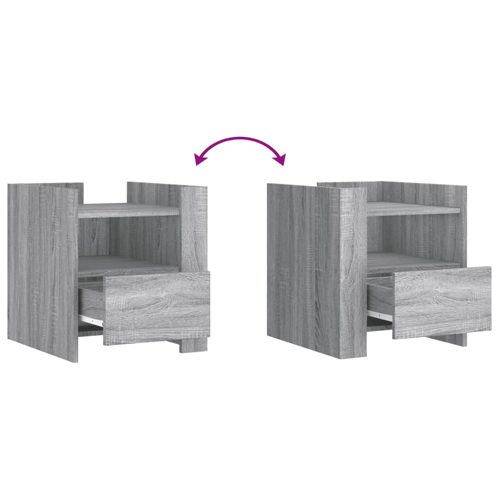 Table de chevet sonoma gris 45x50x50 cm bois d'ingénierie - XIOS