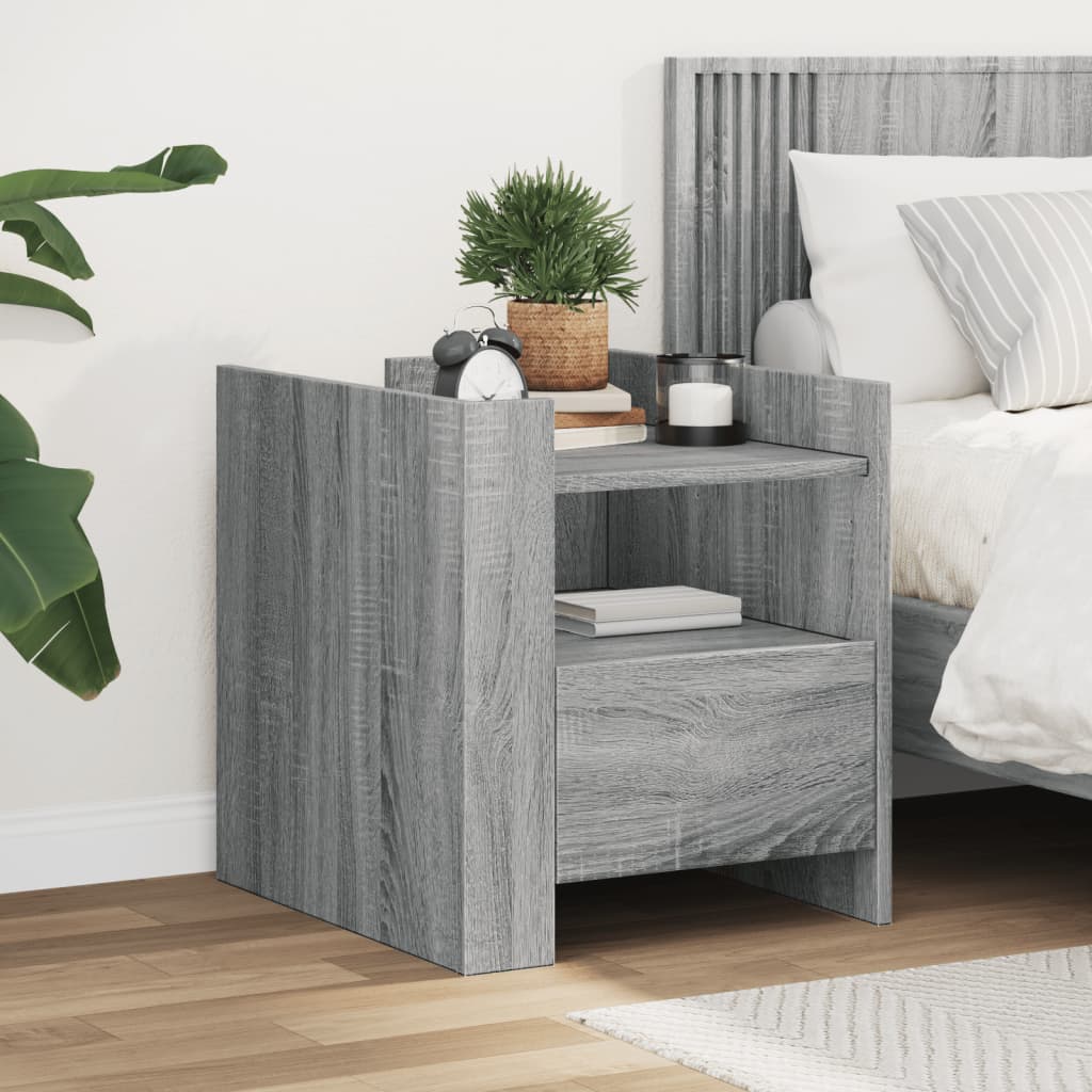 Table de chevet sonoma gris 45x50x50 cm bois d'ingénierie - XIOS