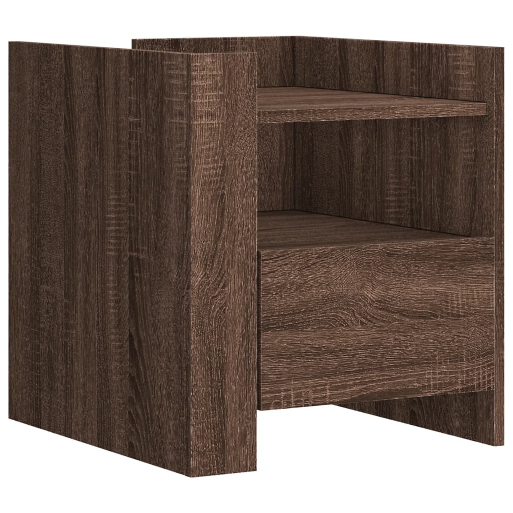Table de chevet chêne marron 45x50x50 cm bois d’ingénierie - XIOS