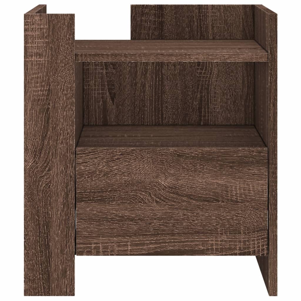Table de chevet chêne marron 45x50x50 cm bois d’ingénierie - XIOS