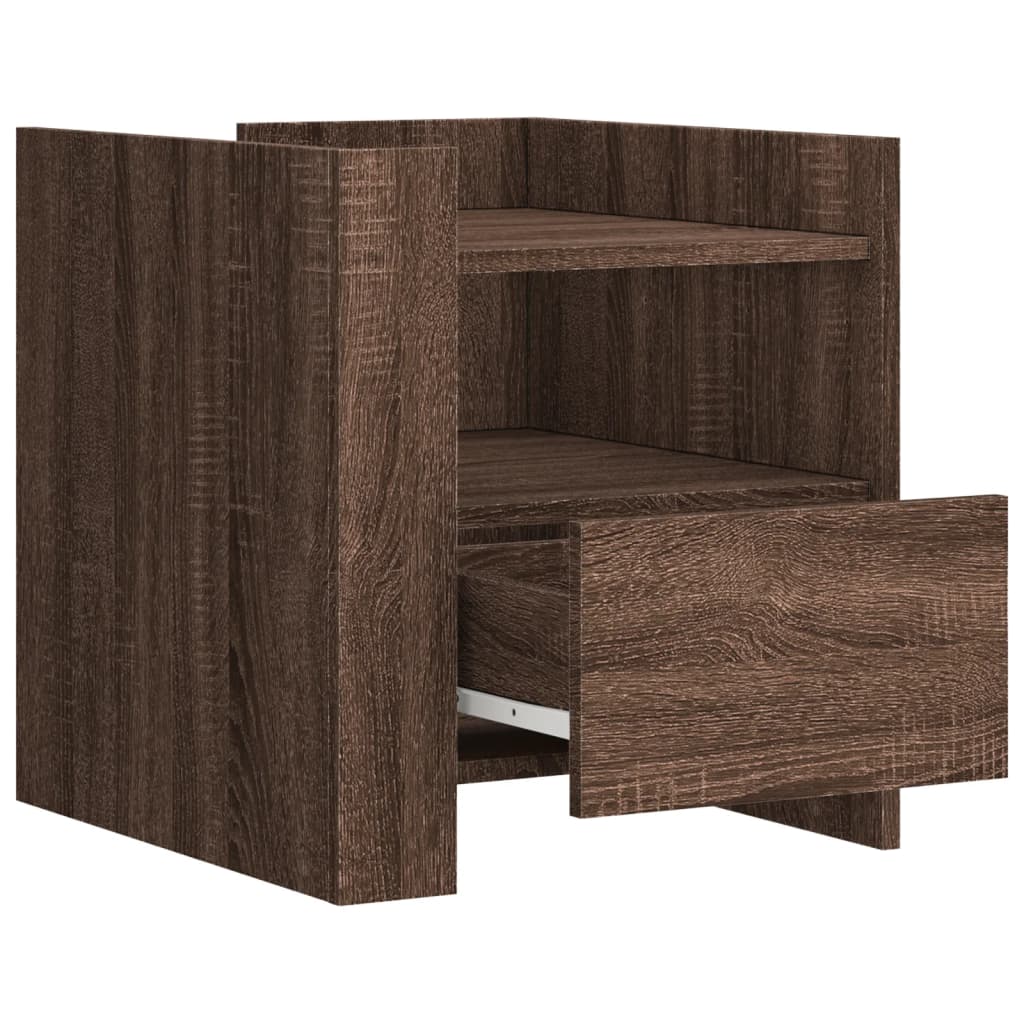 Table de chevet chêne marron 45x50x50 cm bois d’ingénierie - XIOS
