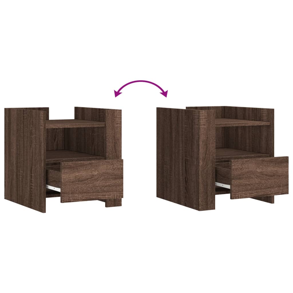 Table de chevet chêne marron 45x50x50 cm bois d’ingénierie - XIOS