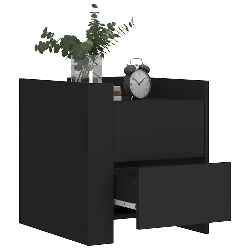 Table de chevet noir 45x50x50 cm bois d’ingénierie - XIOS