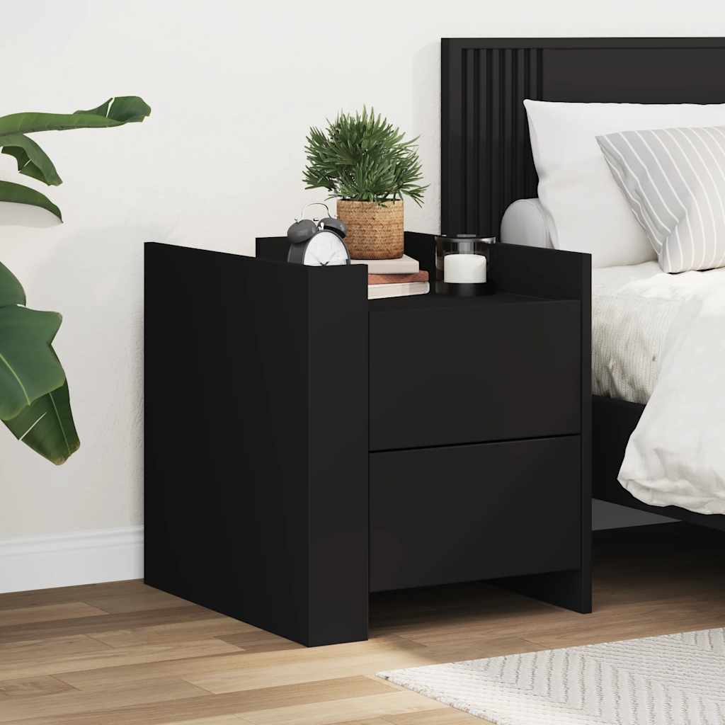 Table de chevet noir 45x50x50 cm bois d’ingénierie - XIOS