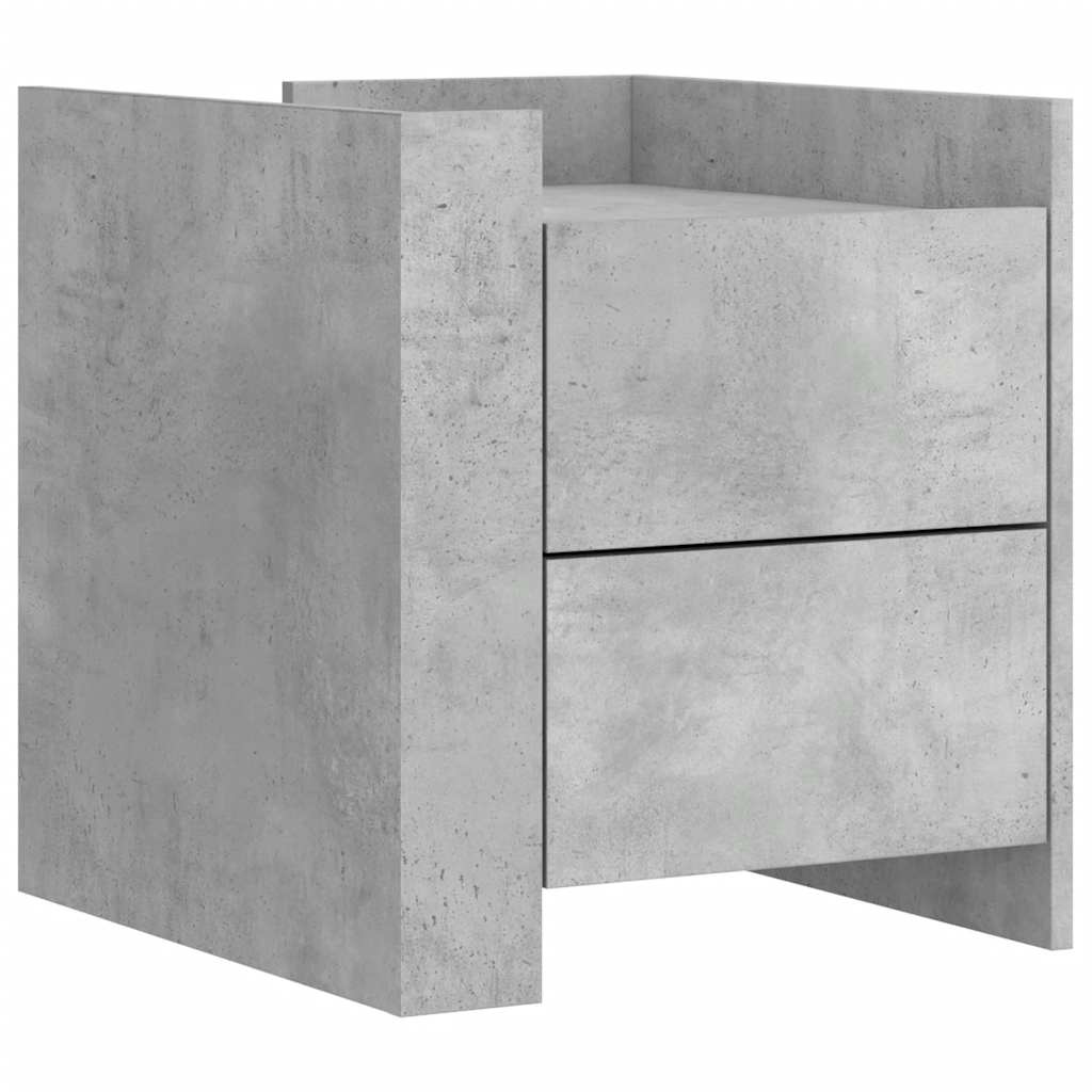 Table de chevet gris béton 45x50x50 cm bois d'ingénierie