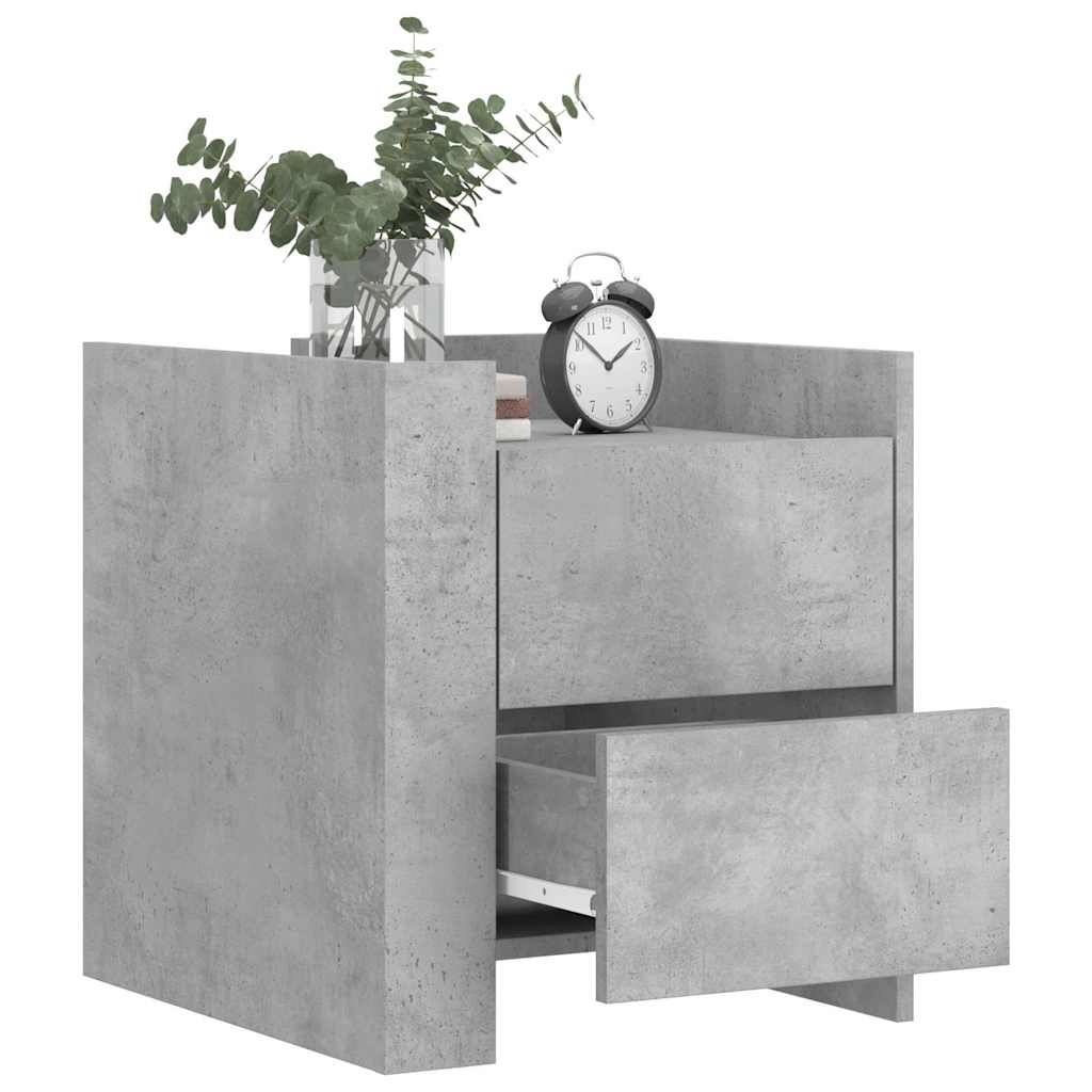 Table de chevet gris béton 45x50x50 cm bois d'ingénierie - XIOS