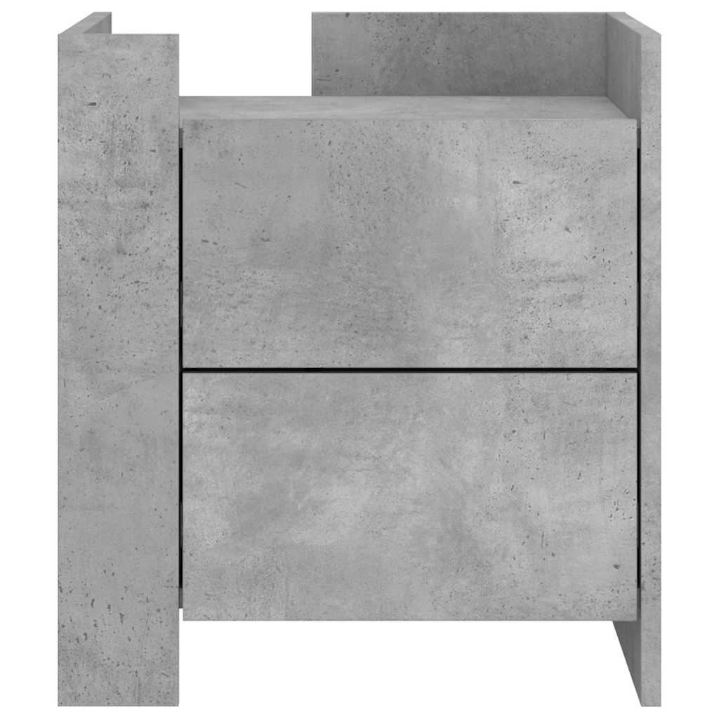 Table de chevet gris béton 45x50x50 cm bois d'ingénierie - XIOS