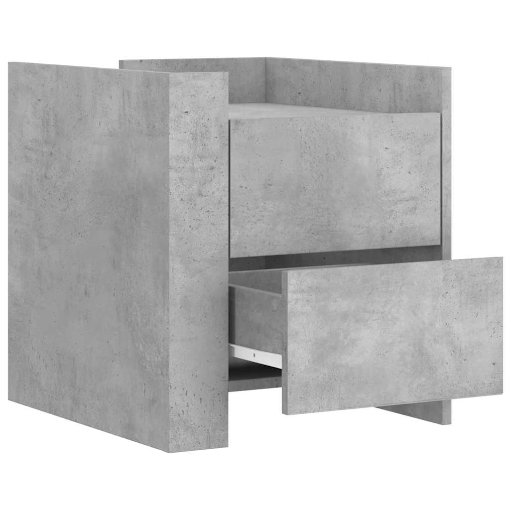 Table de chevet gris béton 45x50x50 cm bois d'ingénierie - XIOS