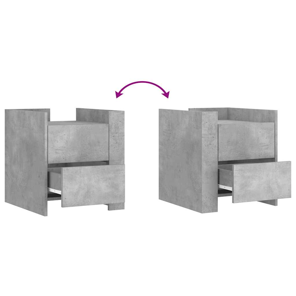 Table de chevet gris béton 45x50x50 cm bois d'ingénierie - XIOS