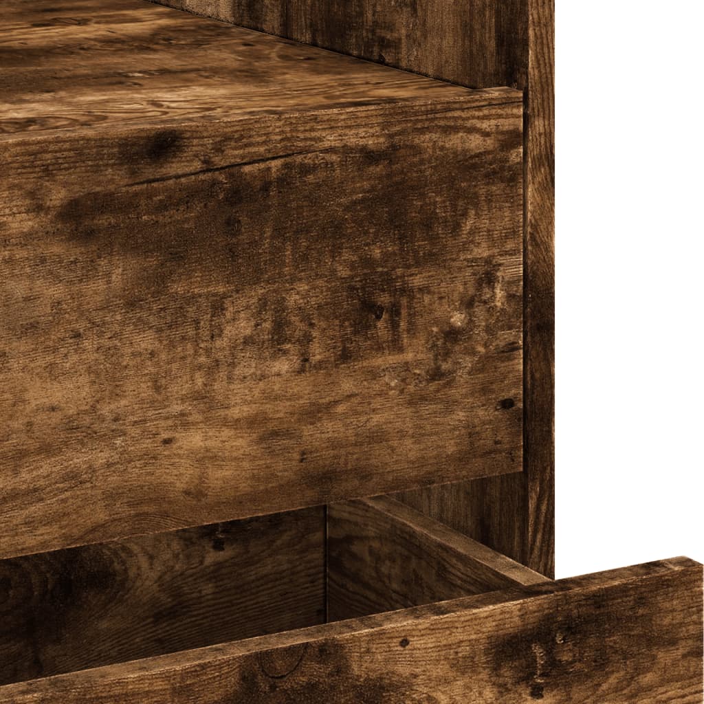 Table de chevet chêne fumé 45x50x50 cm bois d'ingénierie - XIOS
