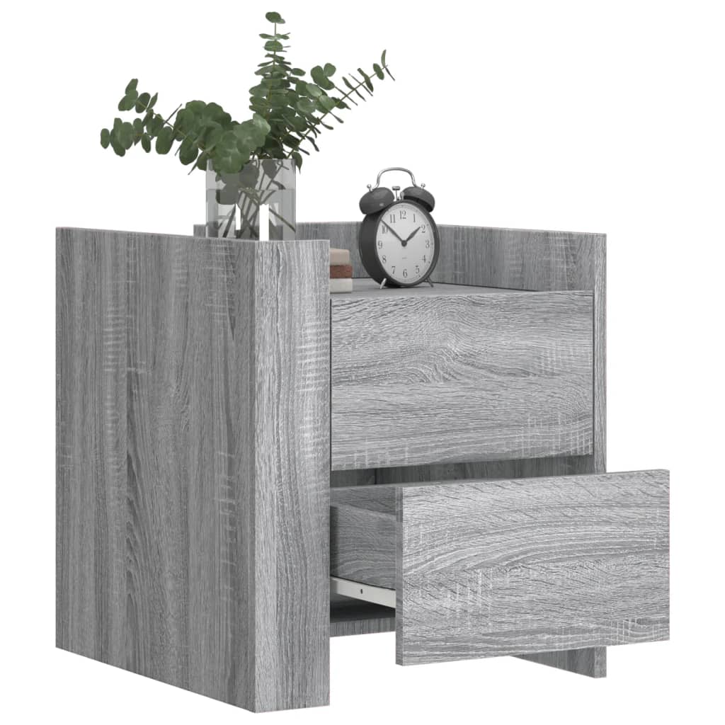 Table de chevet sonoma gris 45x50x50 cm bois d'ingénierie - XIOS