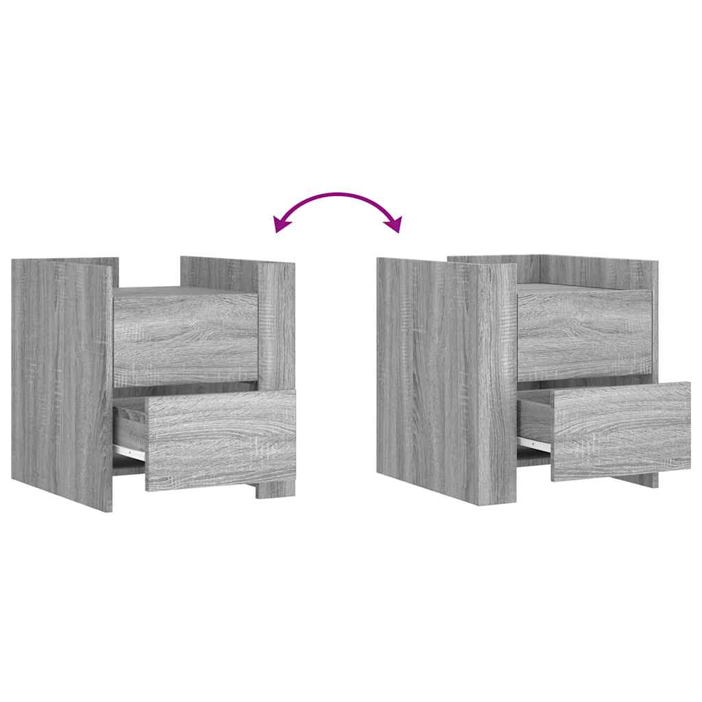 Table de chevet sonoma gris 45x50x50 cm bois d'ingénierie - XIOS