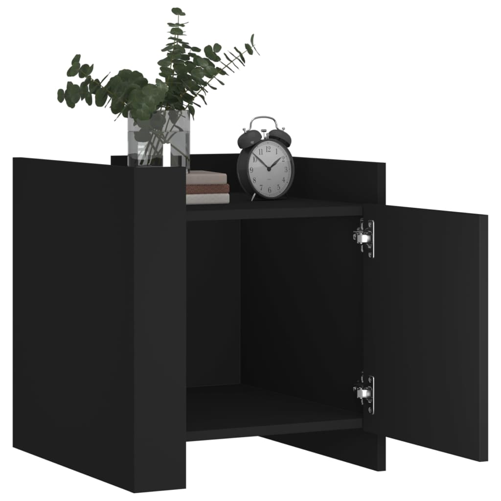 Table de chevet noir 45x50x50 cm bois d’ingénierie - XIOS