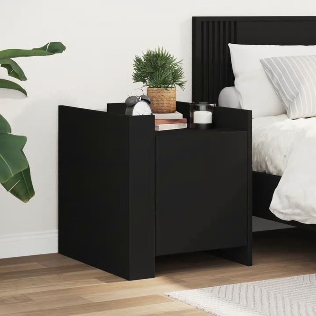 Table de chevet noir 45x50x50 cm bois d’ingénierie - XIOS