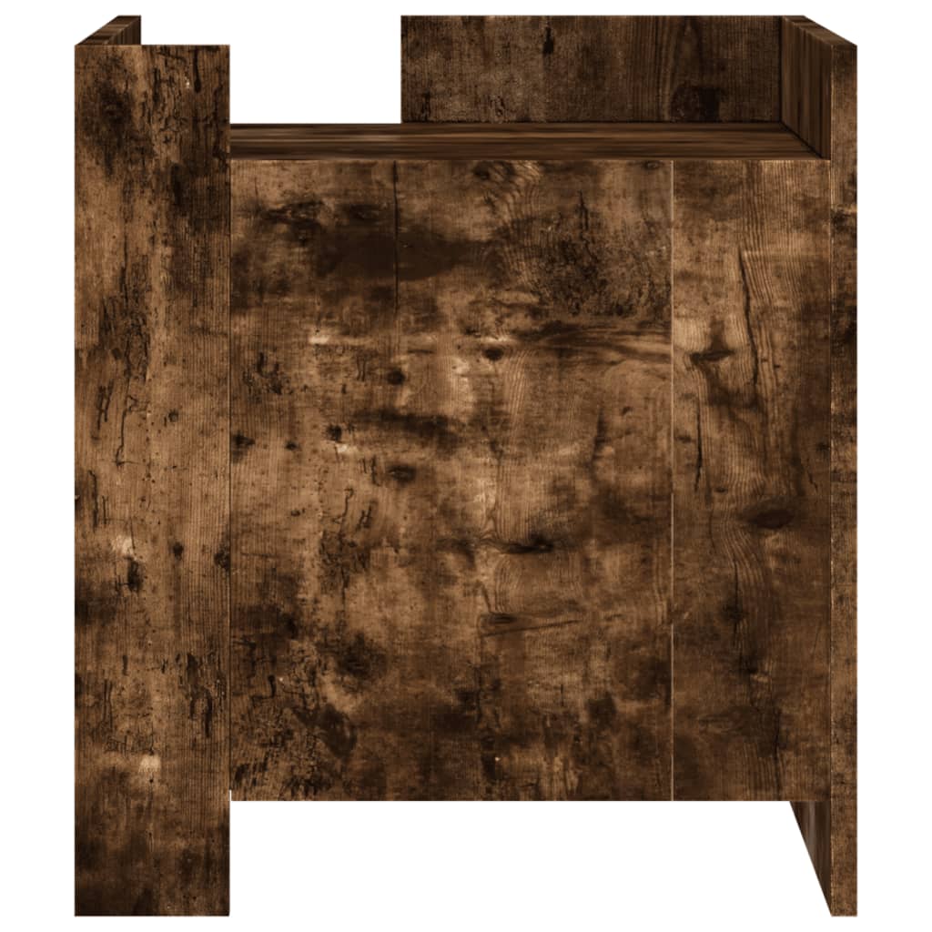 Table de chevet chêne fumé 45x50x50 cm bois d'ingénierie - XIOS