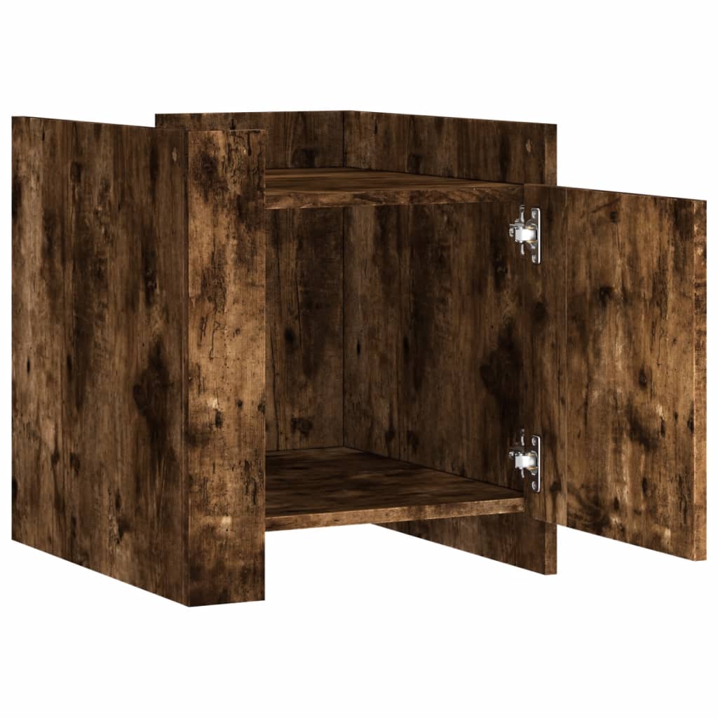 Table de chevet chêne fumé 45x50x50 cm bois d'ingénierie - XIOS