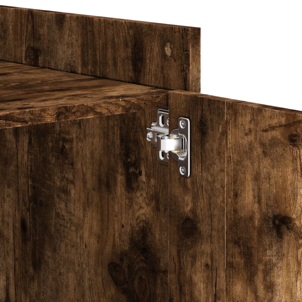 Table de chevet chêne fumé 45x50x50 cm bois d'ingénierie - XIOS