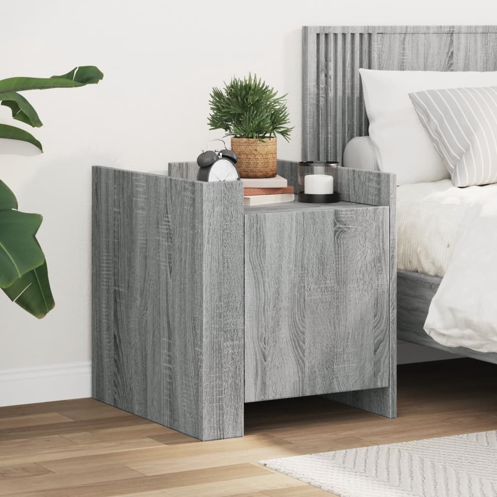 Table de chevet sonoma gris 45x50x50 cm bois d'ingénierie - XIOS