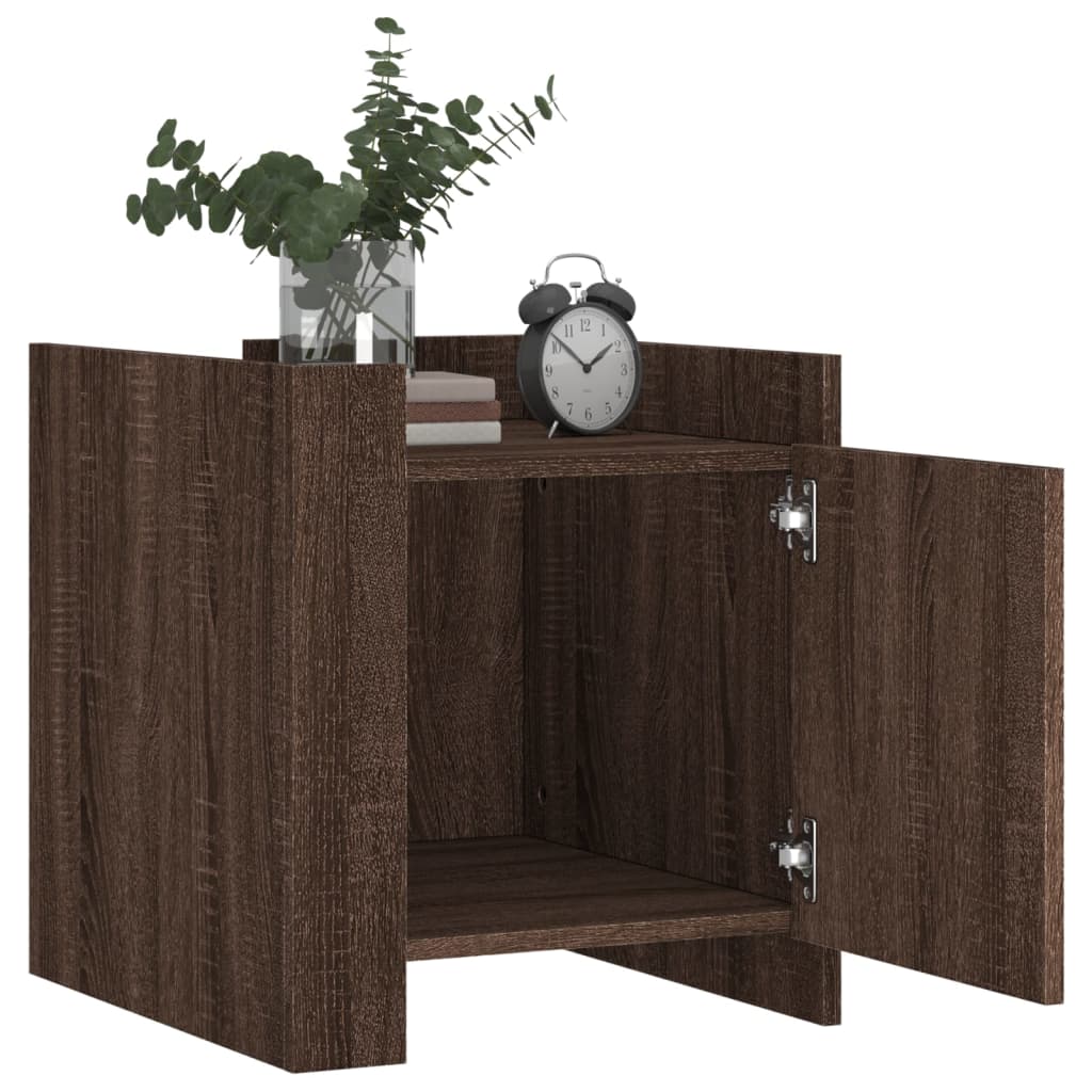 Table de chevet chêne marron 45x50x50 cm bois d’ingénierie - XIOS