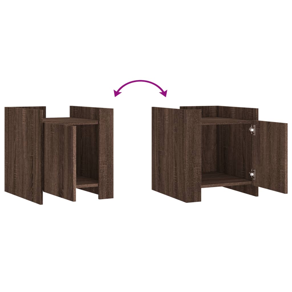 Table de chevet chêne marron 45x50x50 cm bois d’ingénierie - XIOS