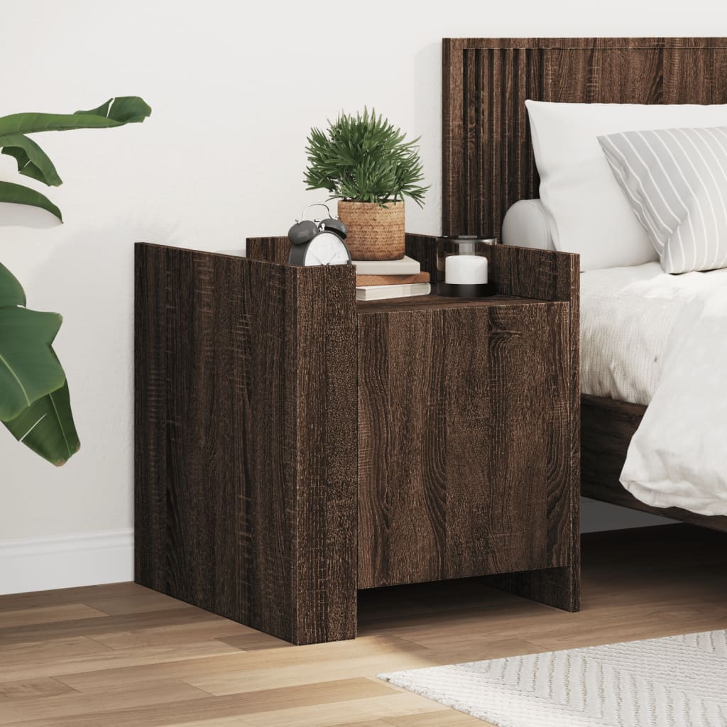 Table de chevet chêne marron 45x50x50 cm bois d’ingénierie - XIOS