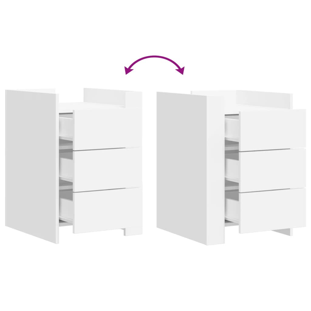 Table de chevet blanc 45x50x65 cm bois d'ingénierie - XIOS