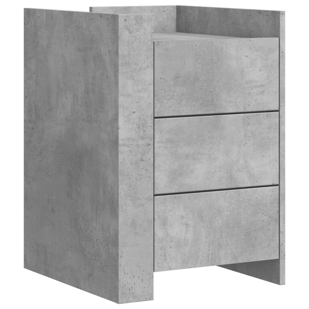 Table de chevet gris béton 45x50x65 cm bois d'ingénierie - XIOS