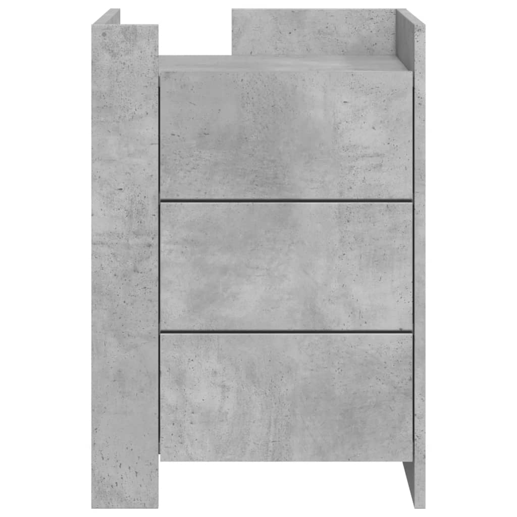 Table de chevet gris béton 45x50x65 cm bois d'ingénierie - XIOS