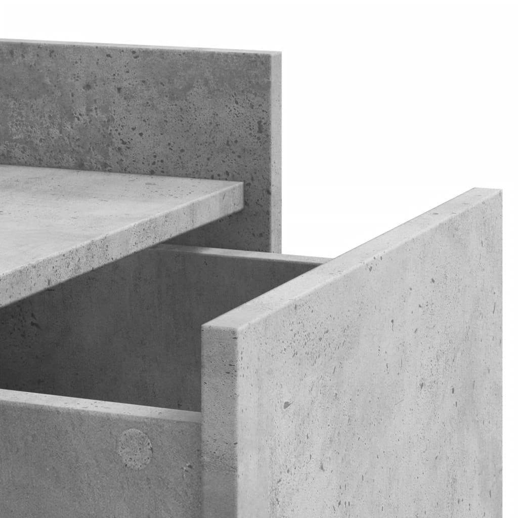 Table de chevet gris béton 45x50x65 cm bois d'ingénierie - XIOS