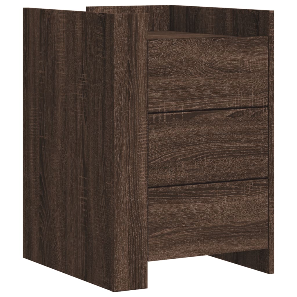 Table de chevet chêne marron 45x50x65 cm bois d'ingénierie - XIOS