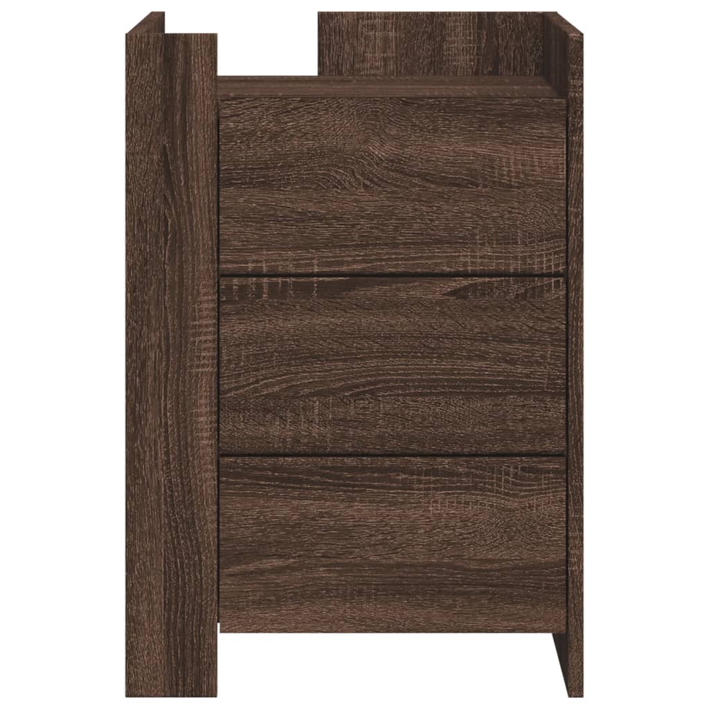 Table de chevet chêne marron 45x50x65 cm bois d'ingénierie - XIOS