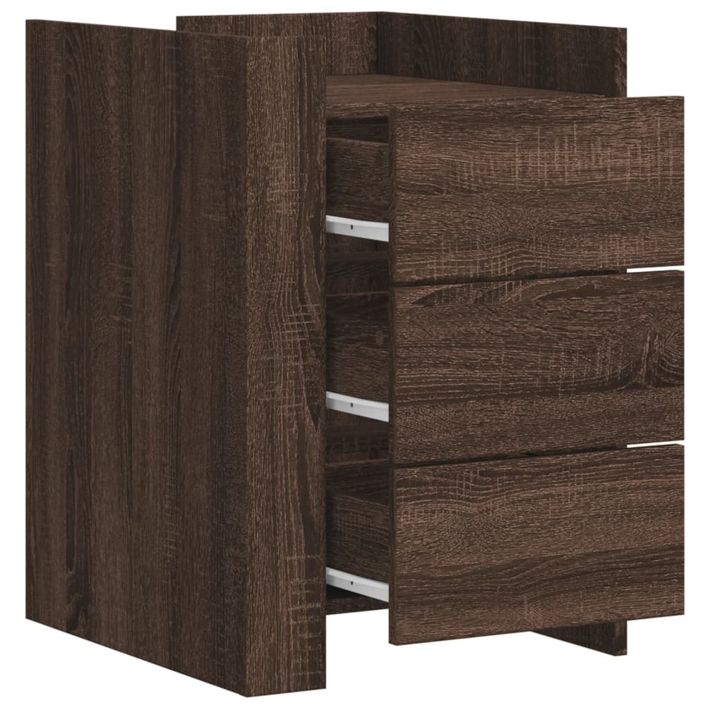 Table de chevet chêne marron 45x50x65 cm bois d'ingénierie - XIOS
