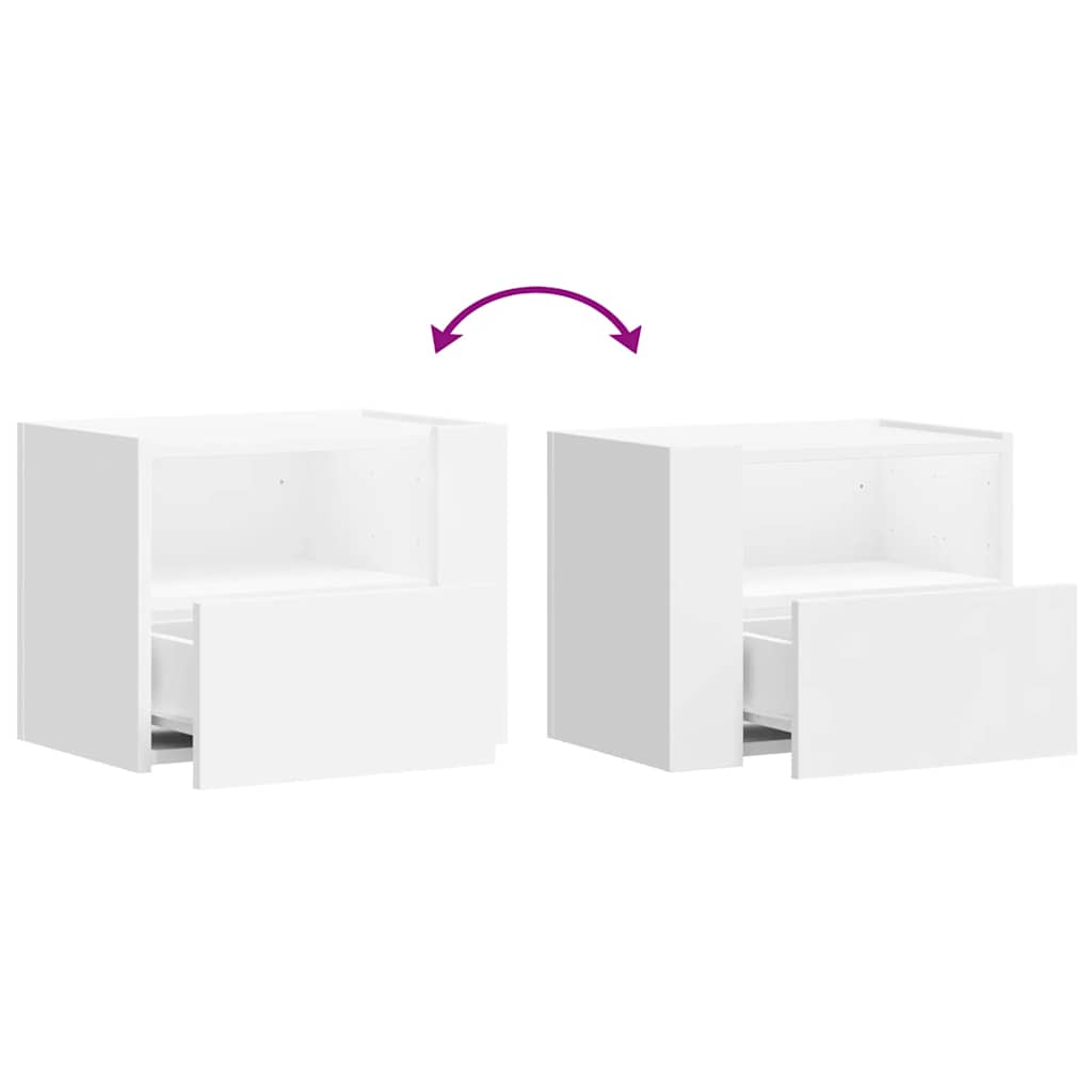Tables de chevet murales 2 pcs blanc 45x30x35 cm