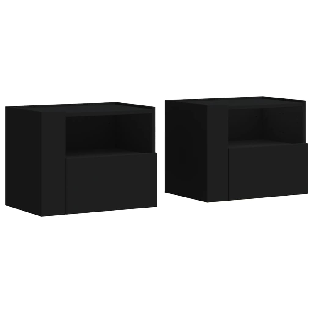 Tables de chevet murales 2 pcs noir 45x30x35 cm - XIOS