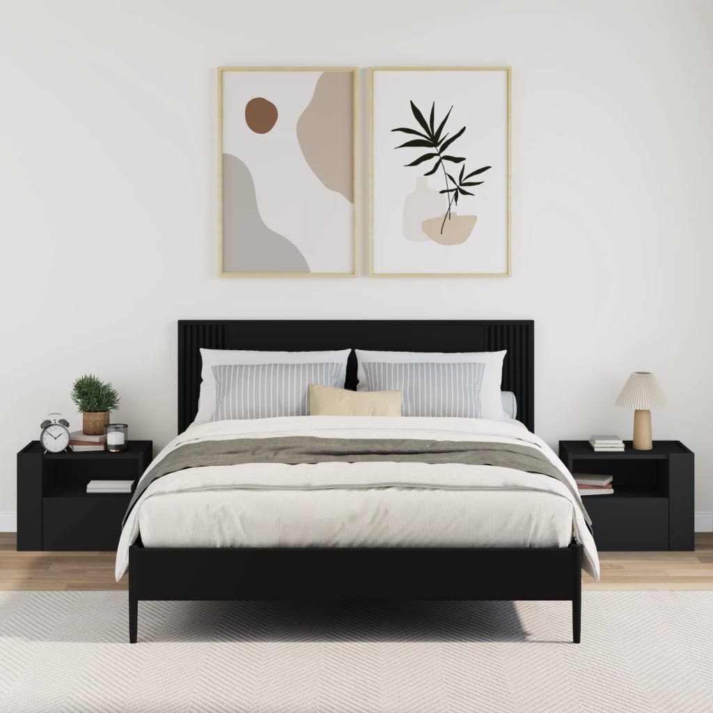 Tables de chevet murales 2 pcs noir 45x30x35 cm - XIOS
