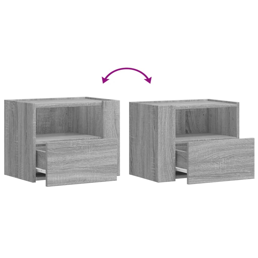 Tables de chevet murales 2 pcs sonoma gris 45x30x35 cm - XIOS