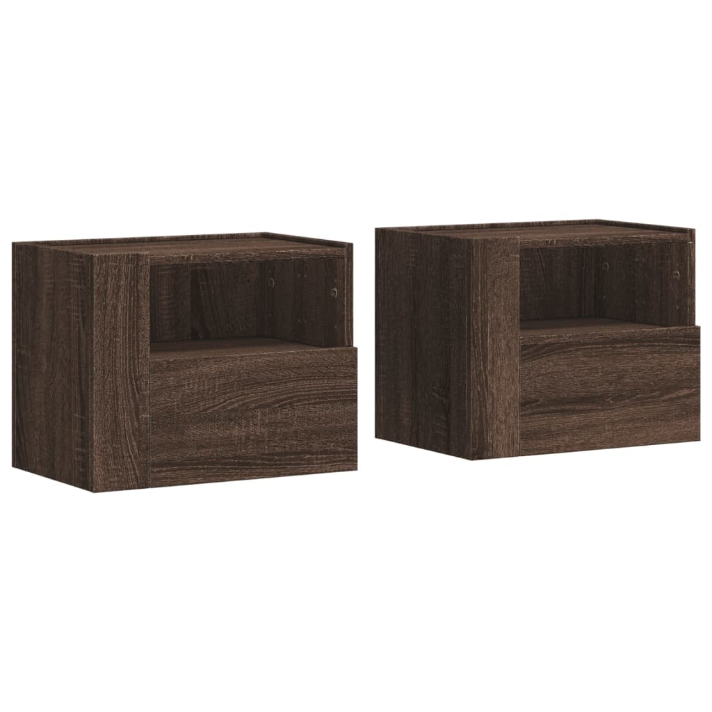 Tables de chevet murales 2 pcs chêne marron 45x30x35 cm - XIOS