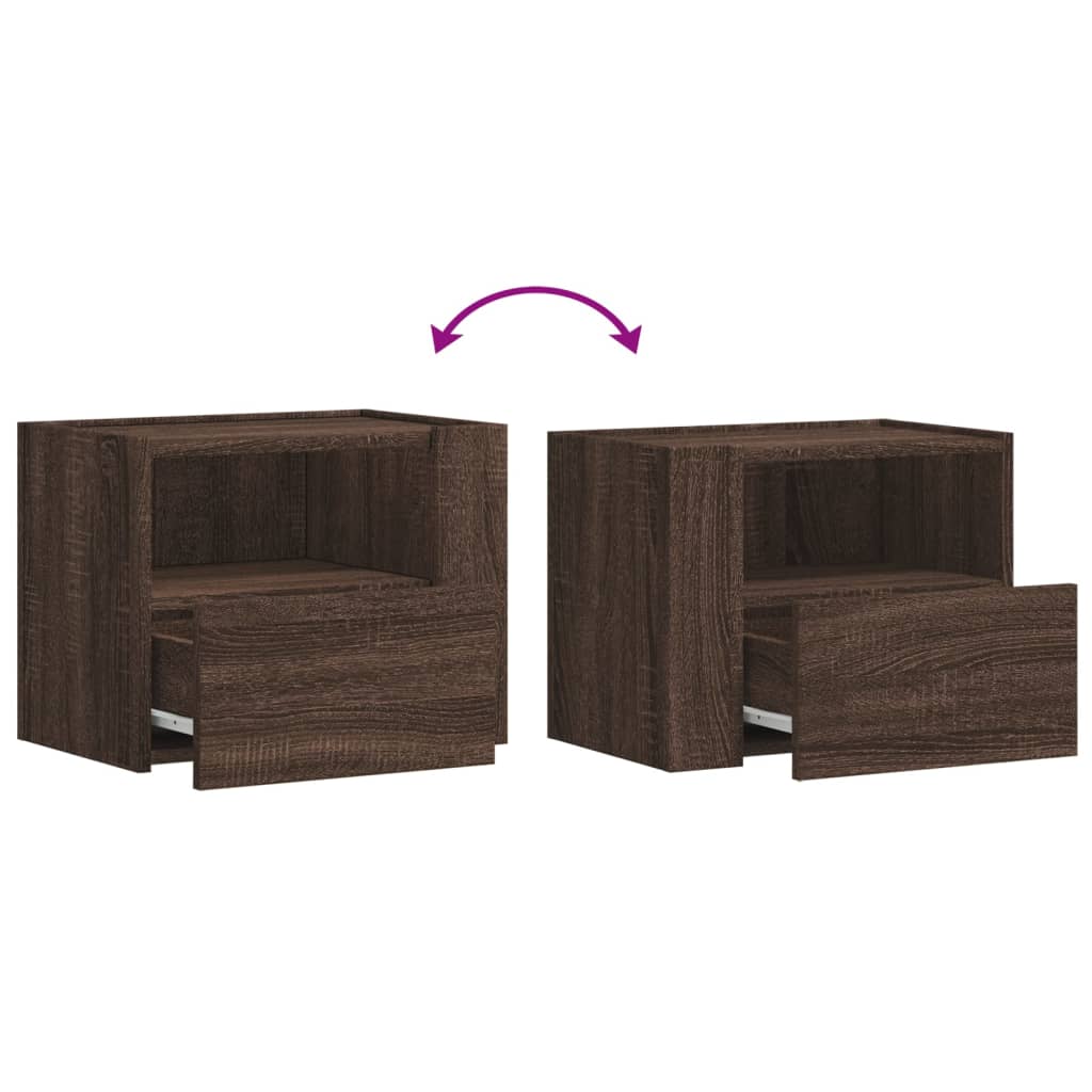 Tables de chevet murales 2 pcs chêne marron 45x30x35 cm - XIOS
