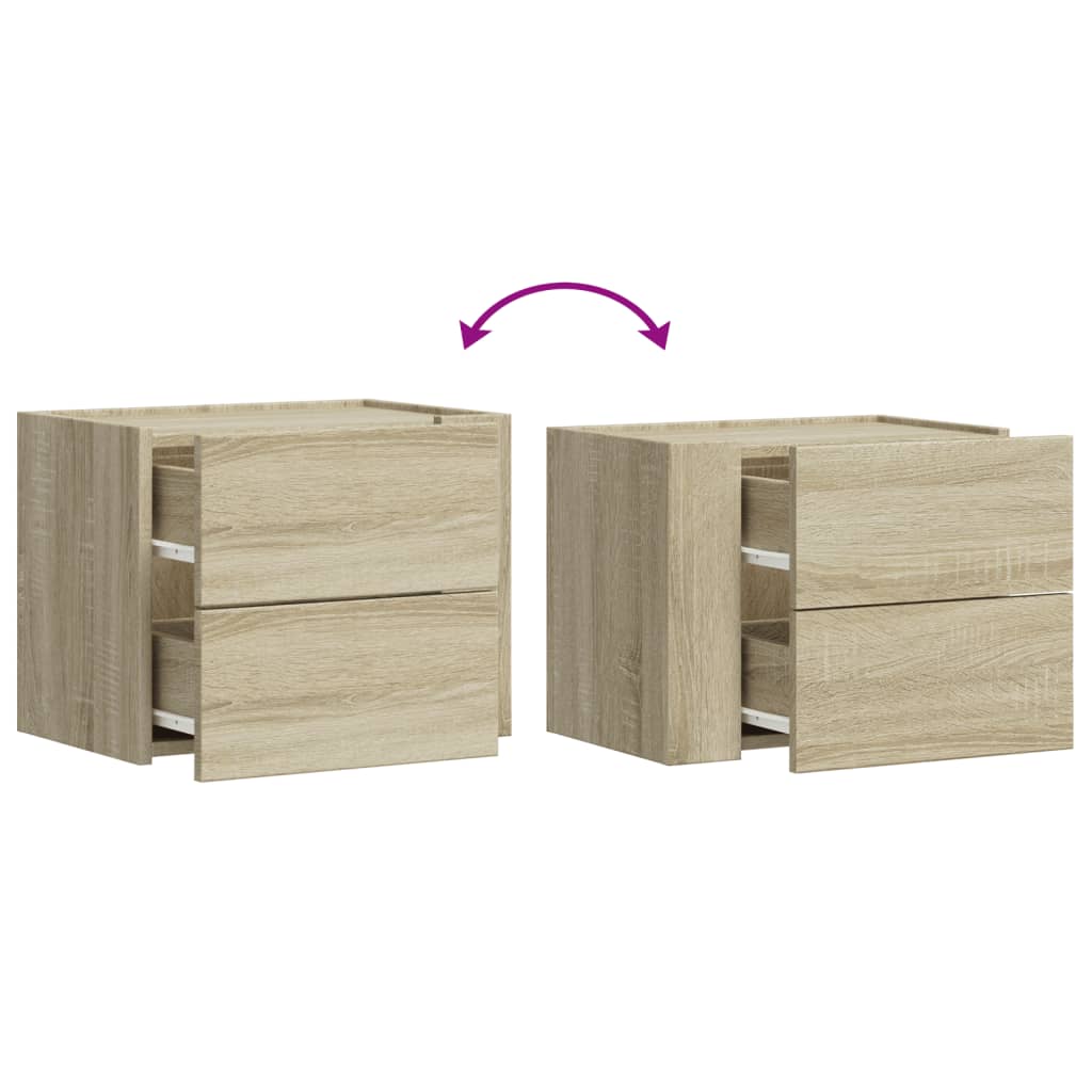 Tables de chevet murales 2 pcs chêne sonoma 45x30x35 cm - XIOS