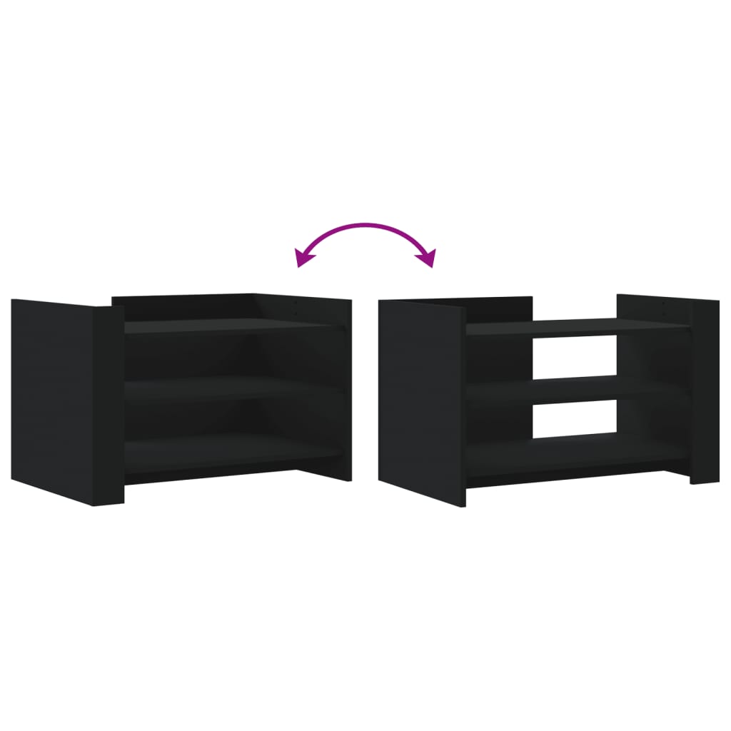 Table basse noir 80x50x50 cm bois d'ingénierie - XIOS