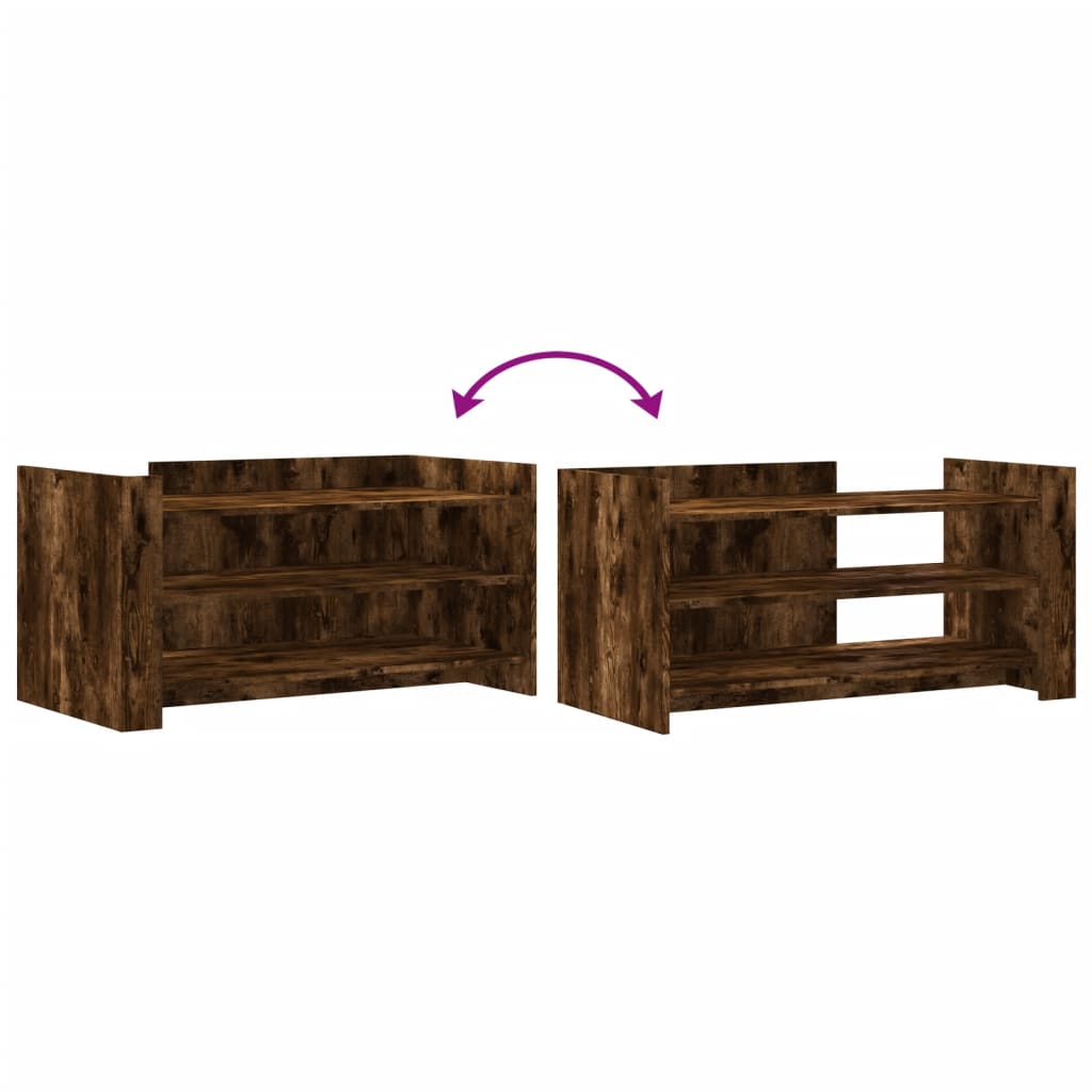 Table basse chêne fumé 100x50x50 cm bois d'ingénierie - XIOS