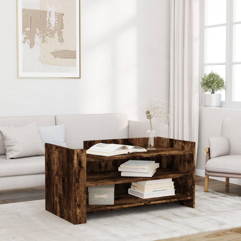 Table basse chêne fumé 100x50x50 cm bois d'ingénierie - XIOS