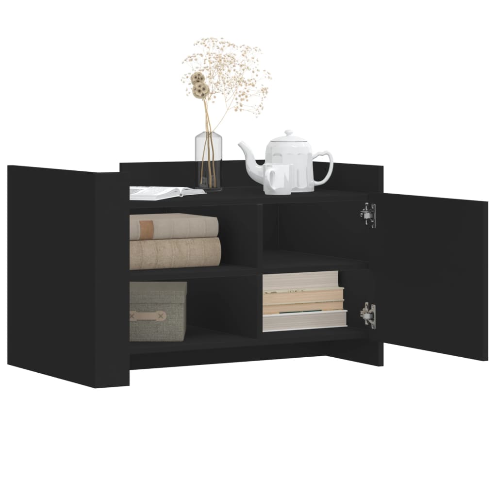 Table basse noir 80x50x50 cm bois d'ingénierie - XIOS