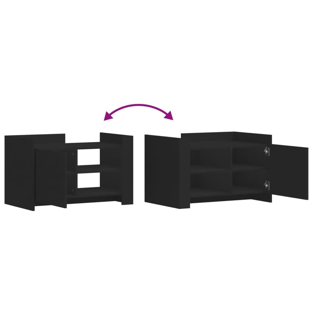 Table basse noir 80x50x50 cm bois d'ingénierie - XIOS